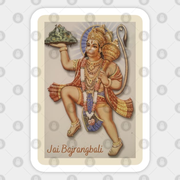 Hanuman Jai Bajrangbali Sticker by BhakTees&Things